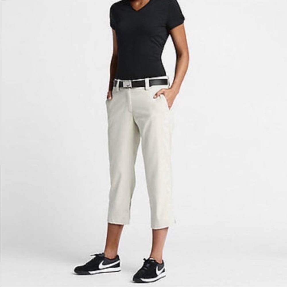 Nike Golf Women's Khaki Capri Dri Fit Performance Pants, Size 4